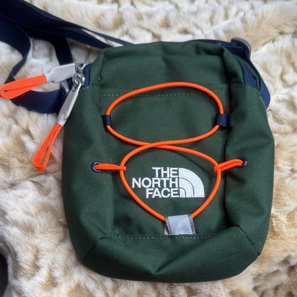 The North Face Forest Green Crossbody Bag with Orange Accents - Picture 3 of 6